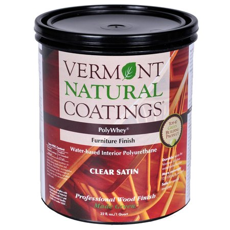 VERMONT NATURAL COATINGS PolyWhey Satin Clear Water-Based Furniture Finish 1 qt 900111